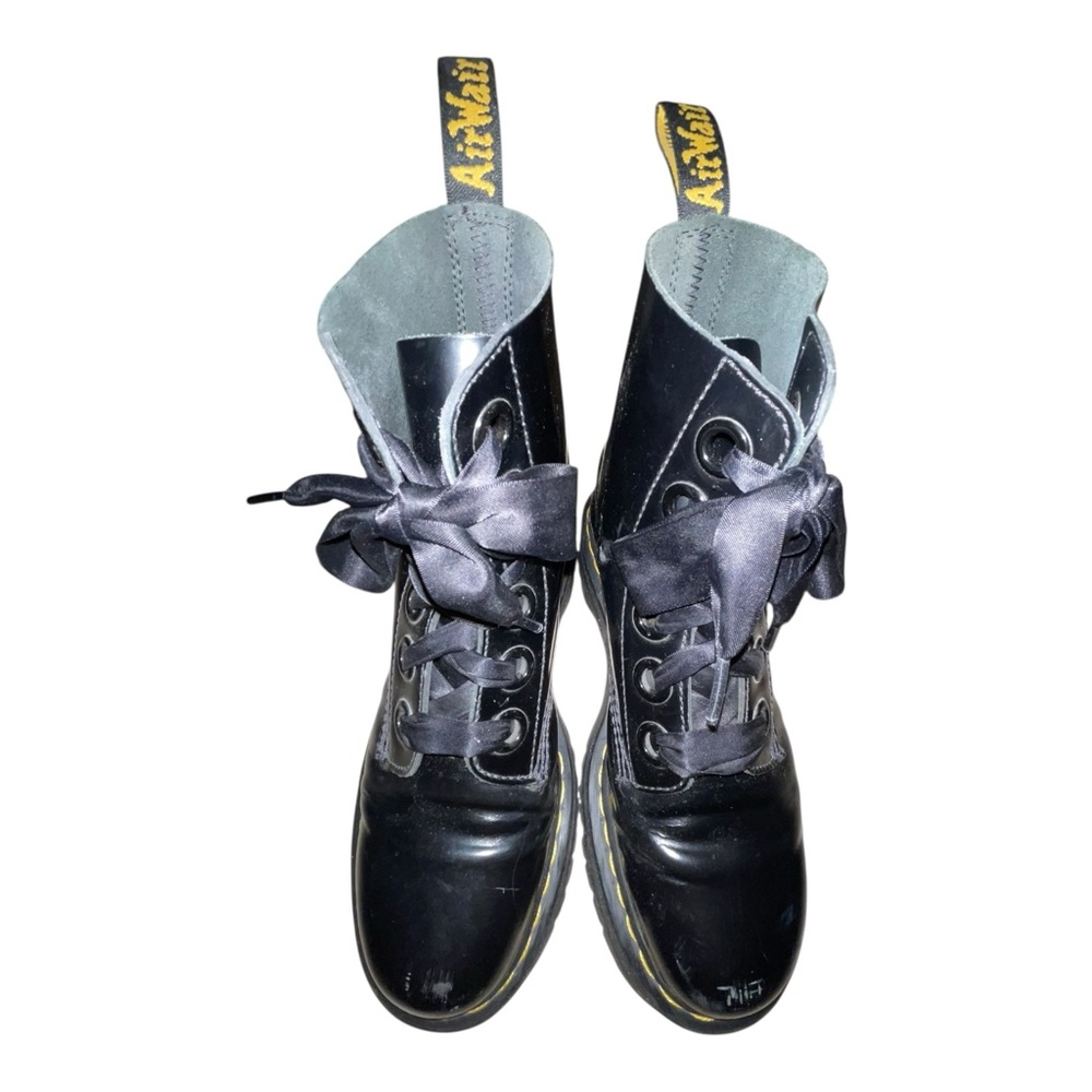 DR.MARTENS Molly Leather Platform Boots in Black Buttero SIZE 9 - Picture 8 of 12